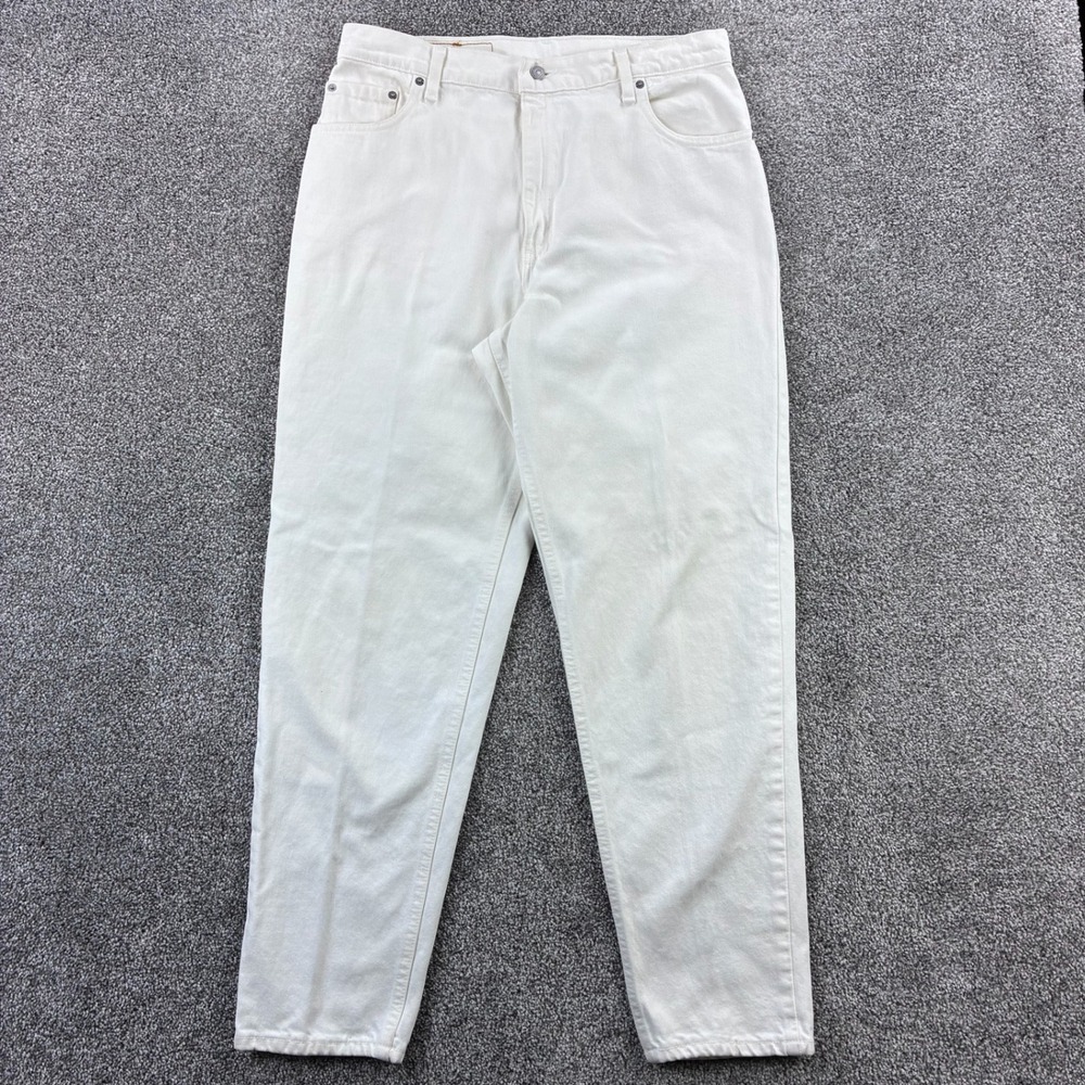 Vintage Levi's 551 Jeans Women's 16 White Denim Relaxed Fit Tapered Leg Baggy